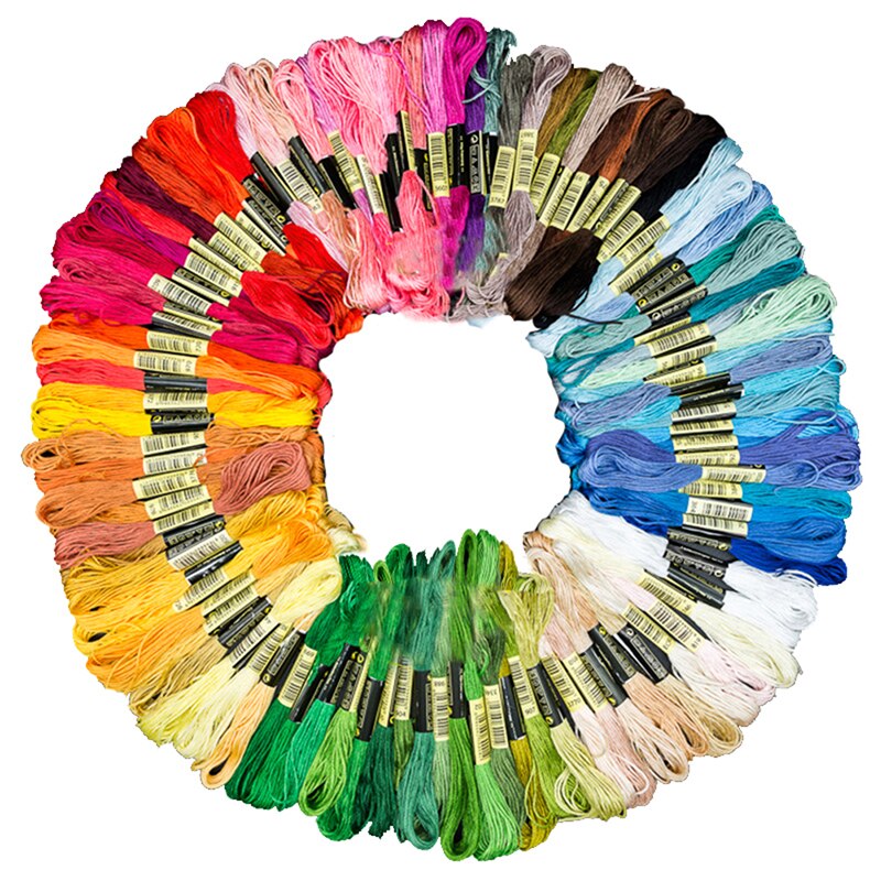 24-100pcs Random Color embroidery DIY Silk Line Branch Threads Similar Dmc Thread Floss Skein Cross Stitch Thread