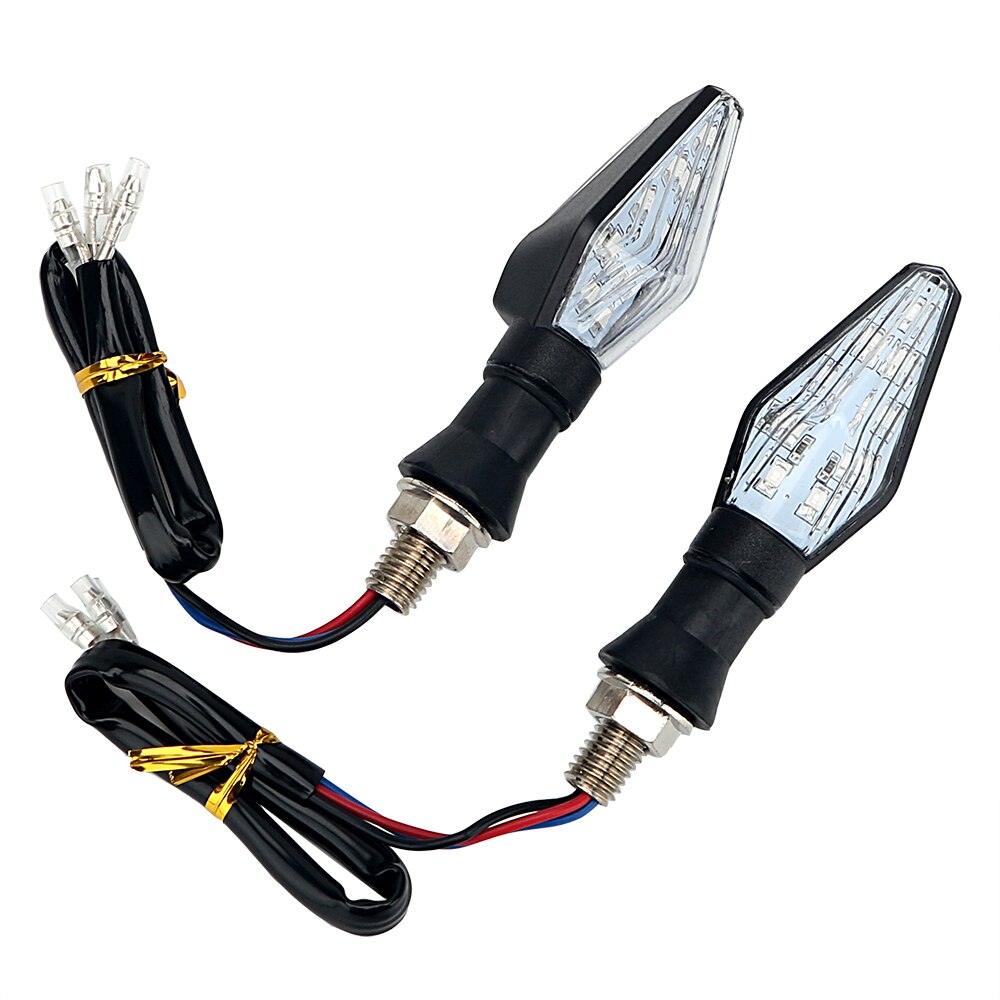 LEEPEE Dual Color 12 Led Motorcycle Flasher LED Turn Signal Lamp Blue & Amber Blinker Light 1 Pair Motorbike Indicator Light