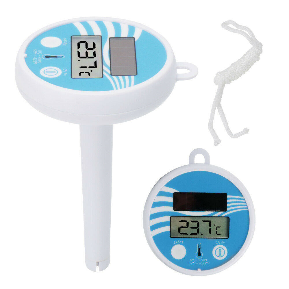 Solar Powered Digital Thermometer Swimming Floating Pool Accurate Water Temperature Gauge &T8: Default Title