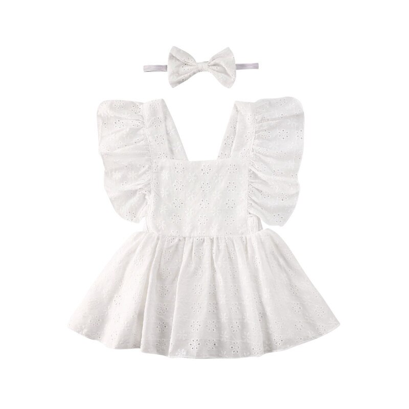 Pudcoco nyfødte baby baby pige prinsesse blonder patchwork hule ud kjole tøj jumpsuit outfit sæt: 12m