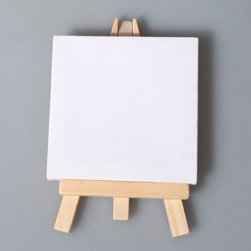Mini toile de 3x3 pouces et Mini chevalet de 5 pouces, ensemble de dessin artisanal pour peinture, contient: 12 Mini toiles et 12 Mini Eas