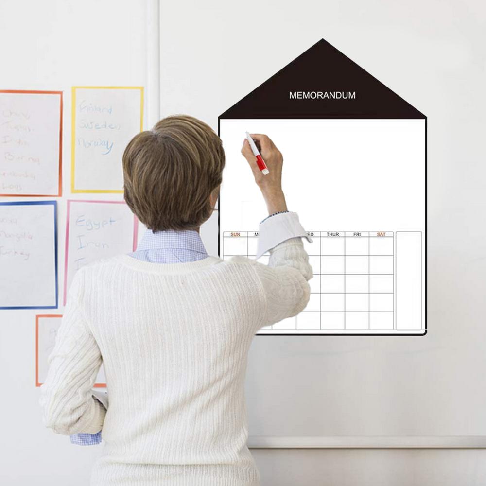 Planificador semanal magnético, tablero de calendario de borrado en seco, imán de refrigerador con 4 marcadores de borrado para el hogar, escuela, oficina, tiendas, 40x30cm