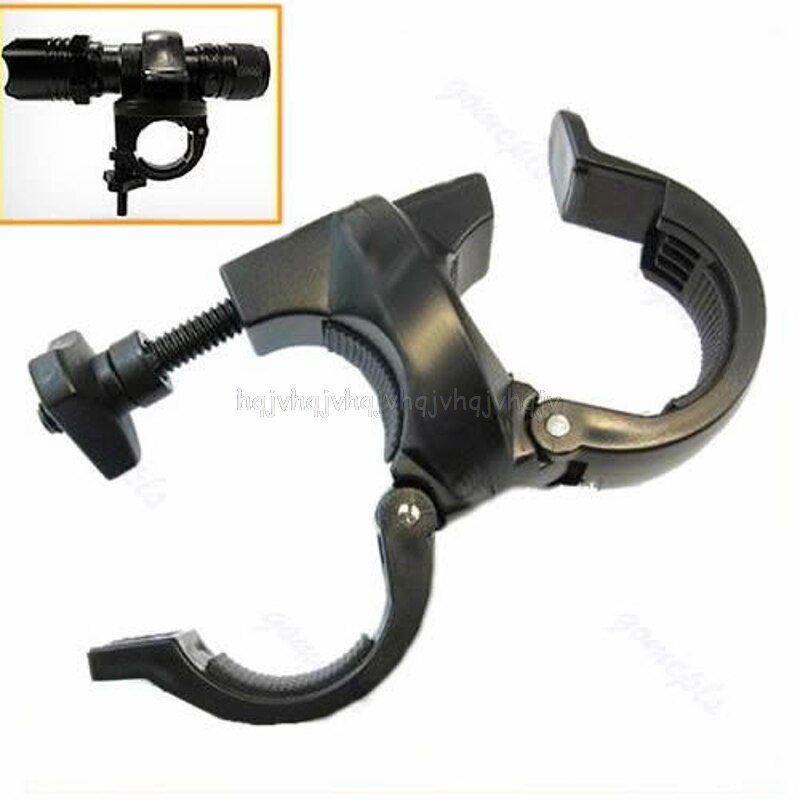 Support Lampe Torche Pour Guidon VTT - Clip Réglable Noir/orange - Neuf