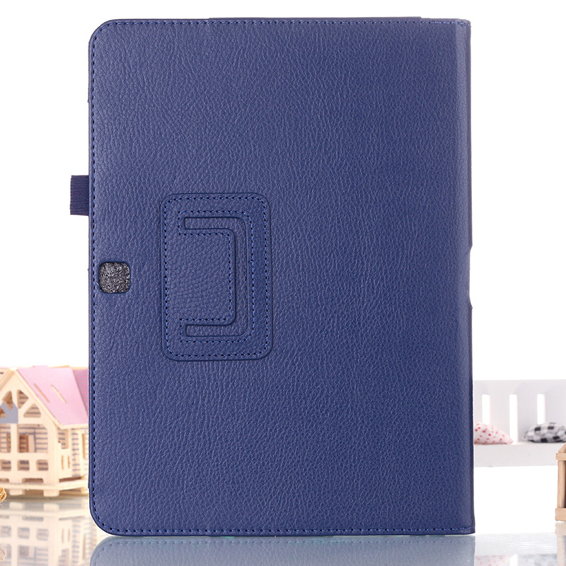 Livre d'affaires housse en cuir pour Samsung Galaxy Tab 3 10.1 P5200 P5210 P5220 tablette: Bleu marine