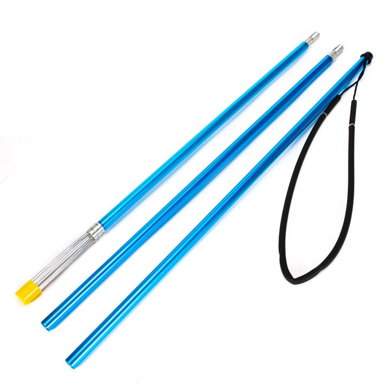 Blue Aluminum Alloy Pole Spear Detachable Three-Section Removable Harpoon Stainless Steel Barbed Rod Steel Fork Clip: Default Title