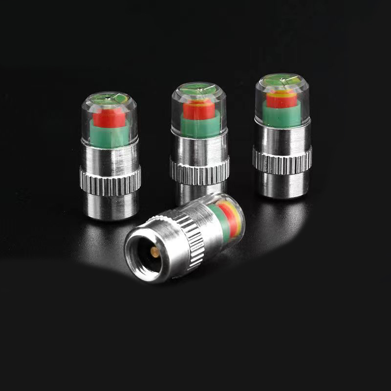 4 stuks autobandenspanningsindicator bandenspanningsmeter indicator alert monitoring ventieldop sensor externe klepdetectie