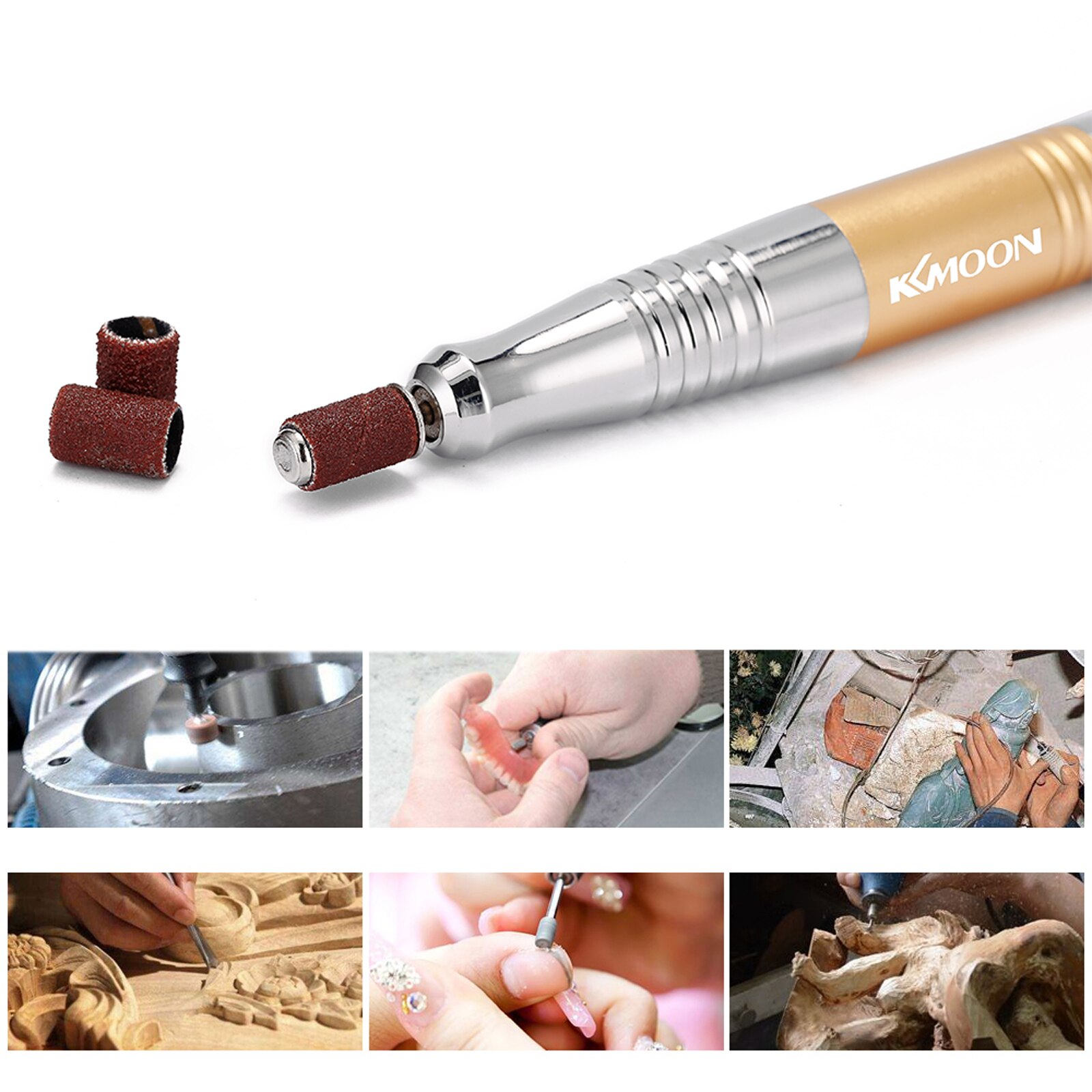 KKmoon Portable Manicures Rechargeable Electric Small Grinder Electric Polishing Pen Multipurpose Exfoliating Armor Tool Set