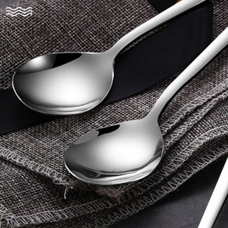 Sked av rostfritt stål för hemmabruk, ätsked, dricksoppa, koreansk lång sked, förtjockad blandningssked, liten sked.