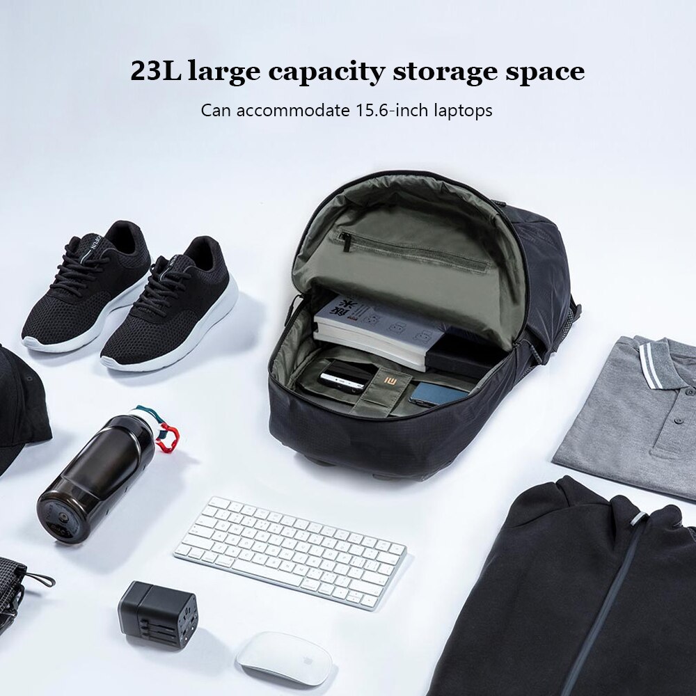 Original xiaomi fritid sport ryggsäck 23l ryggsäck nivå 4 vattentät polyester 15.6 tum laptop väska för män kvinnor student