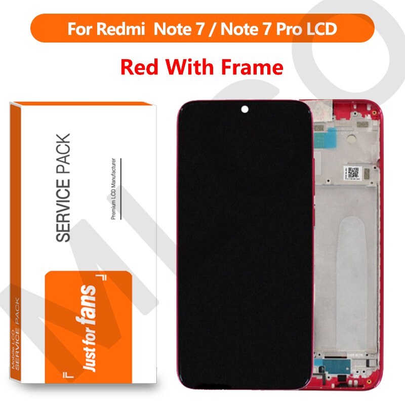 100% Originele Lcd Voor Xiaomi Redmi Note 7 Lcd-scherm Vervanging Voor Redmi Note 7 Pro Lcd Touch reparatie Onderdelen: Red With Frame