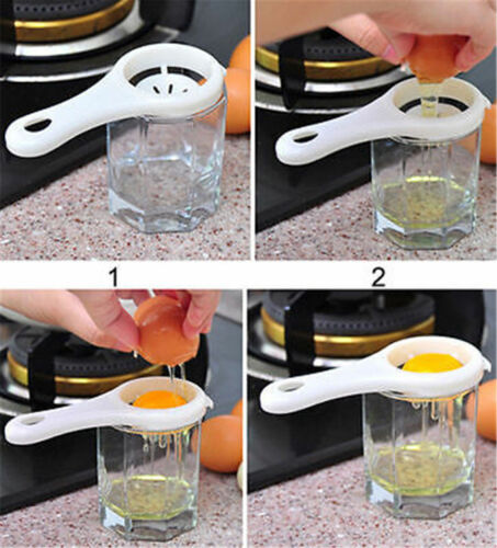 Household Plastic White Egg Yolk Seperator Separator Kitchen Cooking Gadget Sieve Tool White Egg Separator