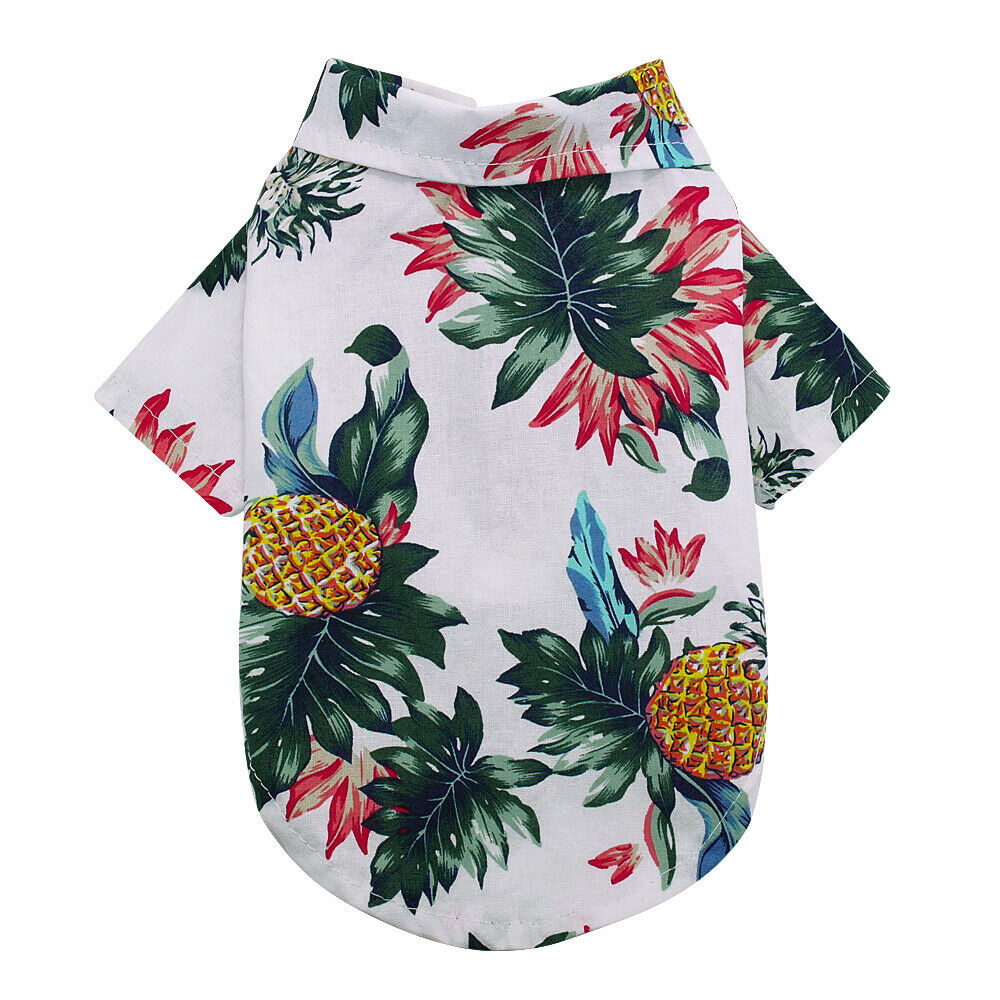 Cămașă de vară cățeluș de companie în stil hawaian câine mic pisică haine pentru animale de companie vestă tricou stil de plajă pentru cățel chihuahua ropa perro pug: Alb / Xl