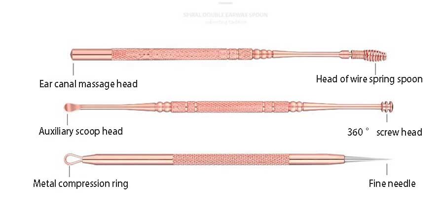 HANRIVER Graven oorsmeer lepel graven oor apparaat nemen oor kit pick knop oorsmeer pincet