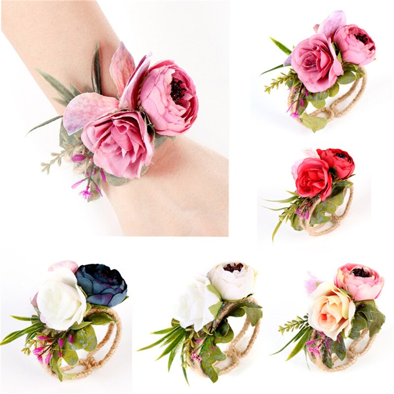 Ramillete de muñeca BOAKO Dama de Honor de boda flor decorativa para boda accesorios para baile de graduación flores de mano ramo de Boda boda