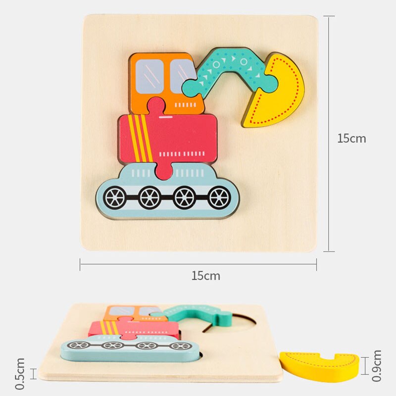 Dier Verkeer Houten Puzzel Voor Peuter Kids 3 4 5 Jaar Educatief Speelgoed Voor Kinderen Baby Montessori Speelgoed Kids 3D puzzels