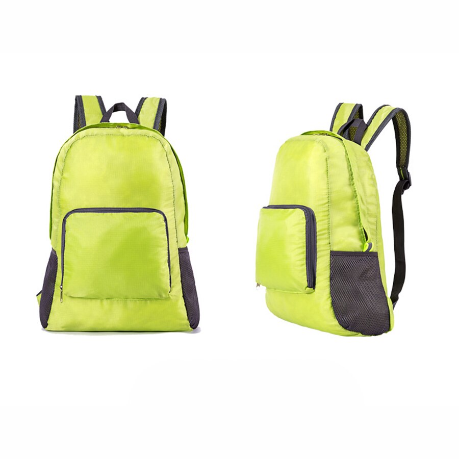 Mochila escolar económica para hombre y mujer, morral de viaje plegable de gran capacidad, informal: green