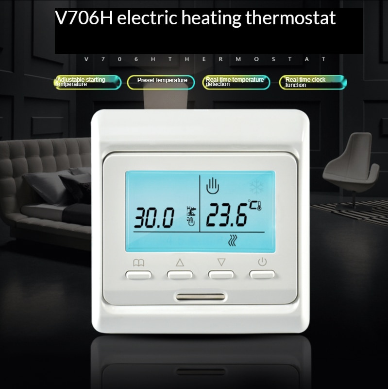 Digital Programmable Floor Heating Temperature Controller 16A AC 220V Electric Heating Room Warm Air Thermostat Regulator
