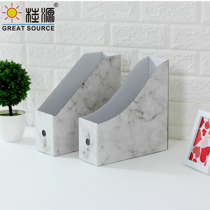 Foldaway-archivador de mármol para periódicos, organizador superior de escritorio, revista, librería, papel corrugado blanco, papelería de oficina (10 uds)