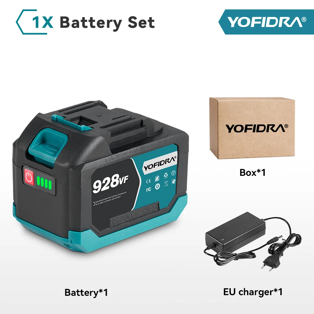YOFIDRA 388VF 928VF Akku 22500 mAh 3,0 Ah 4,0 Ah Lithium-Ionen-Akku Li-Ionen-Akku für Elektrowerkzeug: Schwarz