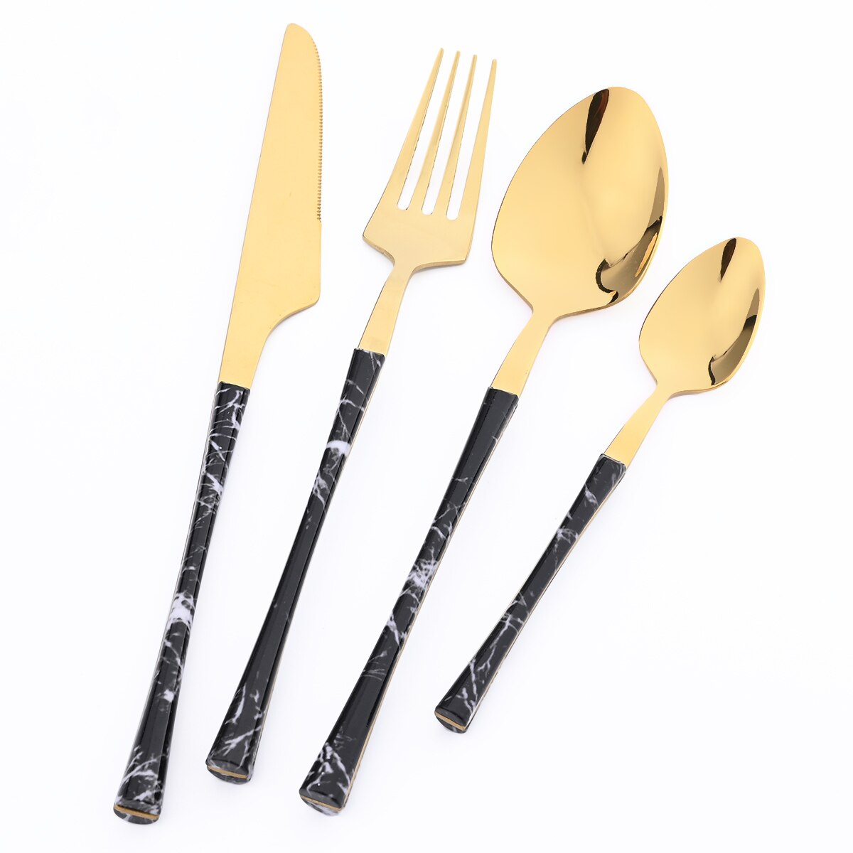 24Pcs Imitatie Hout Serviesje Rvs Servies Bestek Messen Thee Lepel Vorken Met Opslag Bestek Rek Geschenkdoos