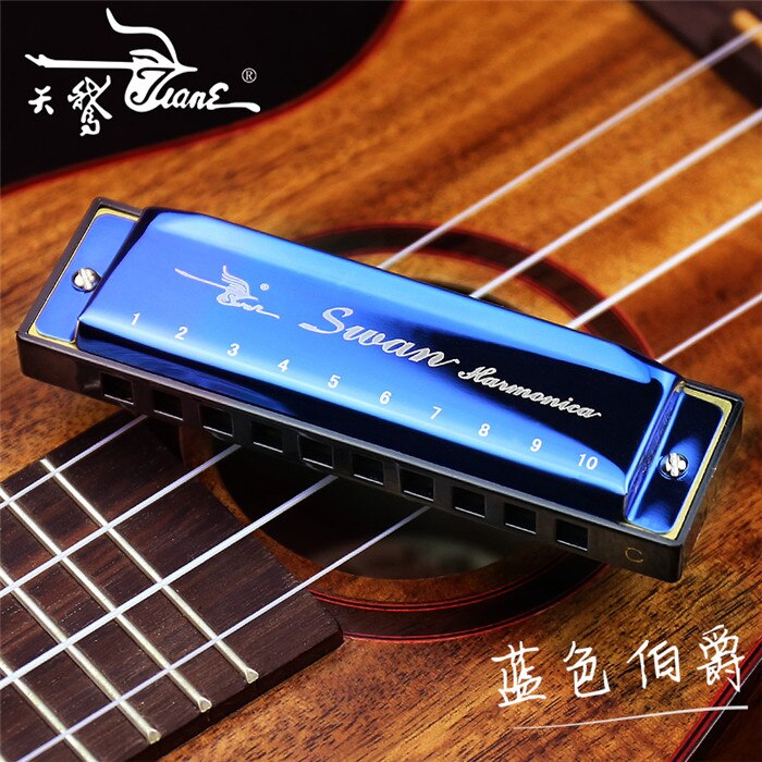 Harmonica 10 Gaten 20 Tones Blues Jazz Rock Folk Chromatische Harmoni Muziek Muziekinstrument Diatonische Mond Harp Zwaan 6 Kleuren: Blue