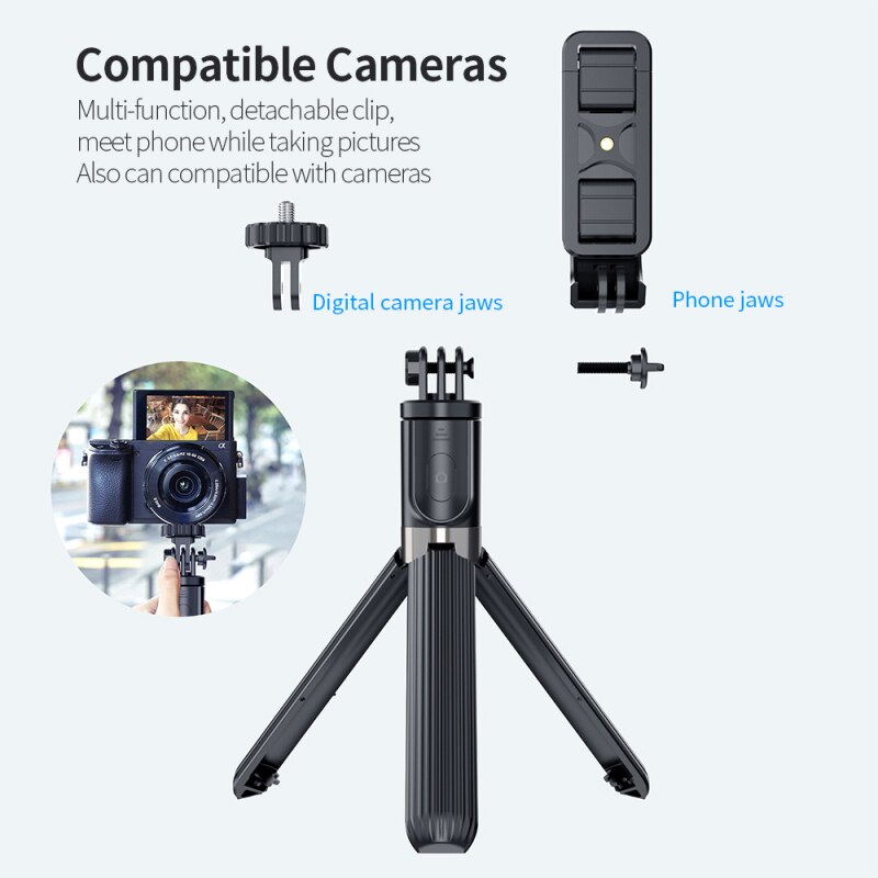 Extendable Bluetooth Selfie Stick - 101cm Max Length - Remote Control Holder for iPhone, Samsung Smartphones