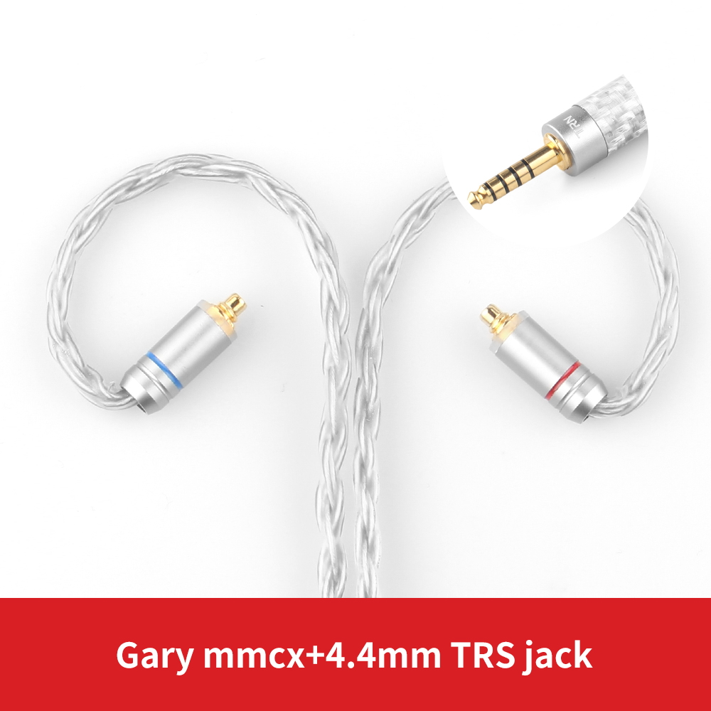 Trn 16- adriges, versilbertes hifi-kopfhörerkabel mit mmcx-stecker 0.75mm 4.4mm to 2 0.78mm polig, austauschbar): Graue mmcx