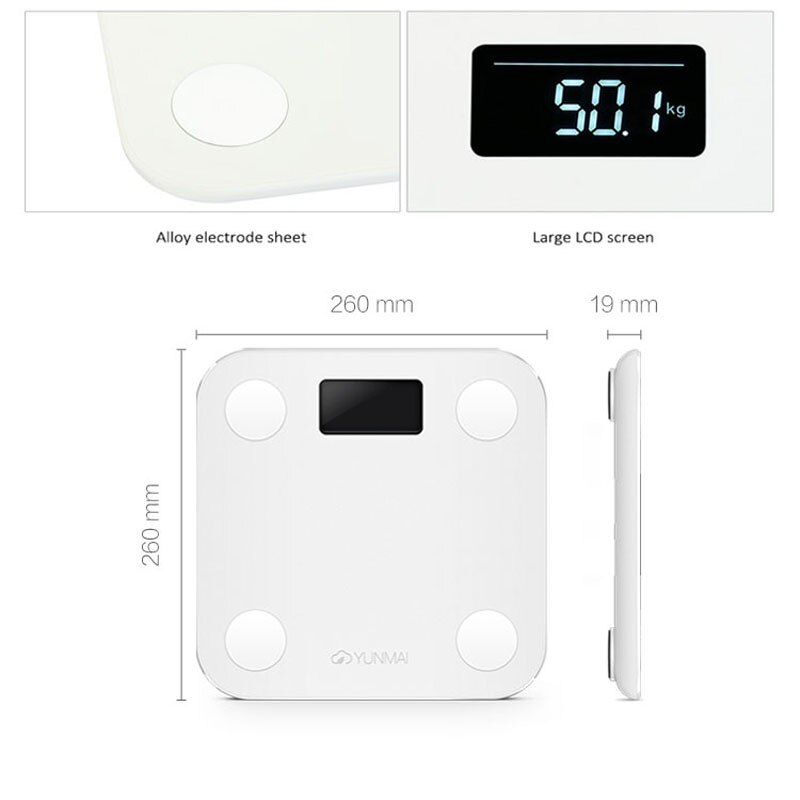 Weiß Smart YUNMAI Mini Waagen Haushalt Premium Unterstützung Bluetooth APP Fett Prozentsatz Digitale Körperfett Waage