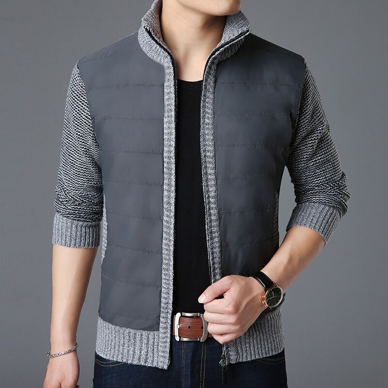 2022 Mode Truien Heren Vest Dikke Slim Fit Truien Truien Rits Warme Winter Koreaanse Stijl Casual Mannen Kleding: GRAY / Xxl