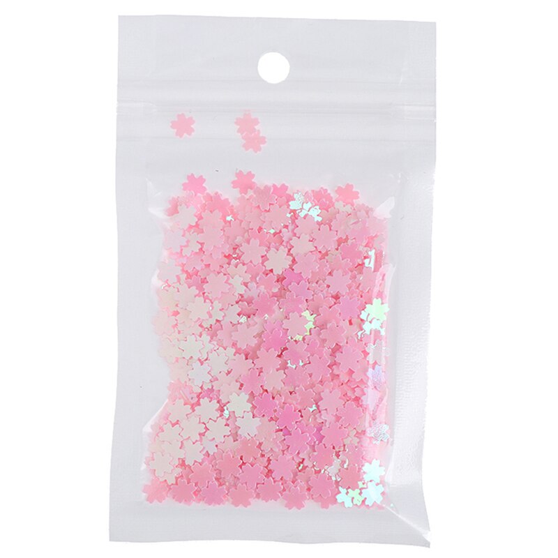 Ultra-thin Cherry Blossom Slices Filler Iridescent Sakura Cherry Blossom Glitter Resin Supplies Nail Art Decoden Slime DIY Slime: Pink