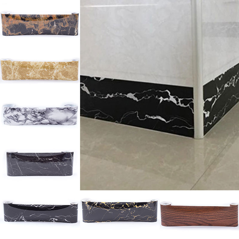 5M Self-Adhesive Baseboard Wall Stickers Transmission Skirting Board Window Sill Floor Ceramic Tile Sticker Corner Waist Line