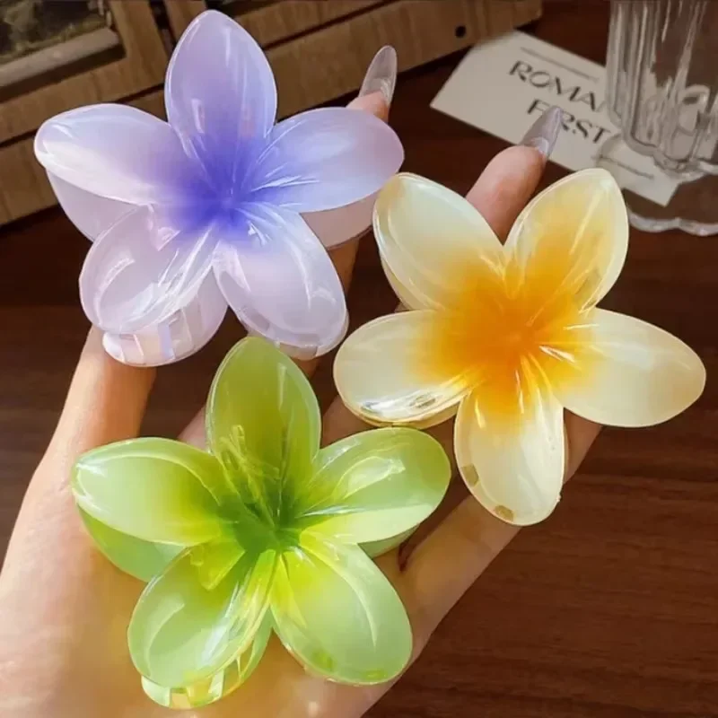3 pçs novo 4/8cm gradiente flor acessórios para o cabelo conjunto estilo praia grampos de cabelo flor garra clipes verão flor grampos de cabelo estilo havaiano: Hortelã