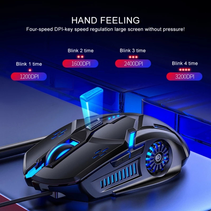6D Wired Gaming Mouse 6 Programmable Button 3200 DPI USB Computer Laptop PC Gamer Mice With RGB Backlight Mouse for Office