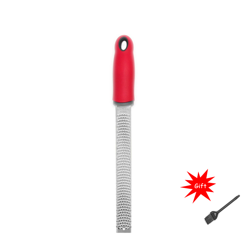 Stainless Steel Lemon Zester Fruit Peeler Cheese Zester Sharp Vegetable Cheese Shavings Planer for Parmesan Cheese Ginger Nutmeg: Red and gift
