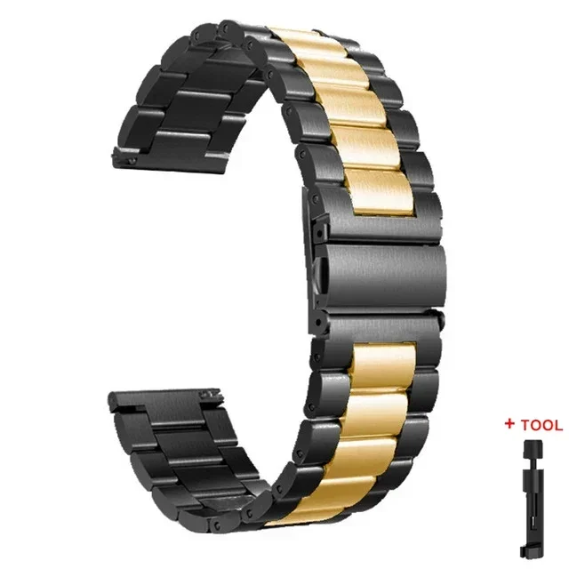 Roestvrij stalen band voor Redmi Watch 5 3 Actieve metalen vervangende armband voor Xiaomi Redmi 5 Lite 3 Lite horlogebandaccessoires: Black Yellow / 20mm