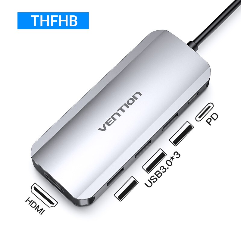 Drag Usb Hub C 3.1 Splitter Naar Hdmi Vga Usb 3.0 Pd Adapter USB-C Dock Voor Macbook Pro Huawei Mate 30 Samsung S10 Type C Hub: HDMI USB Model