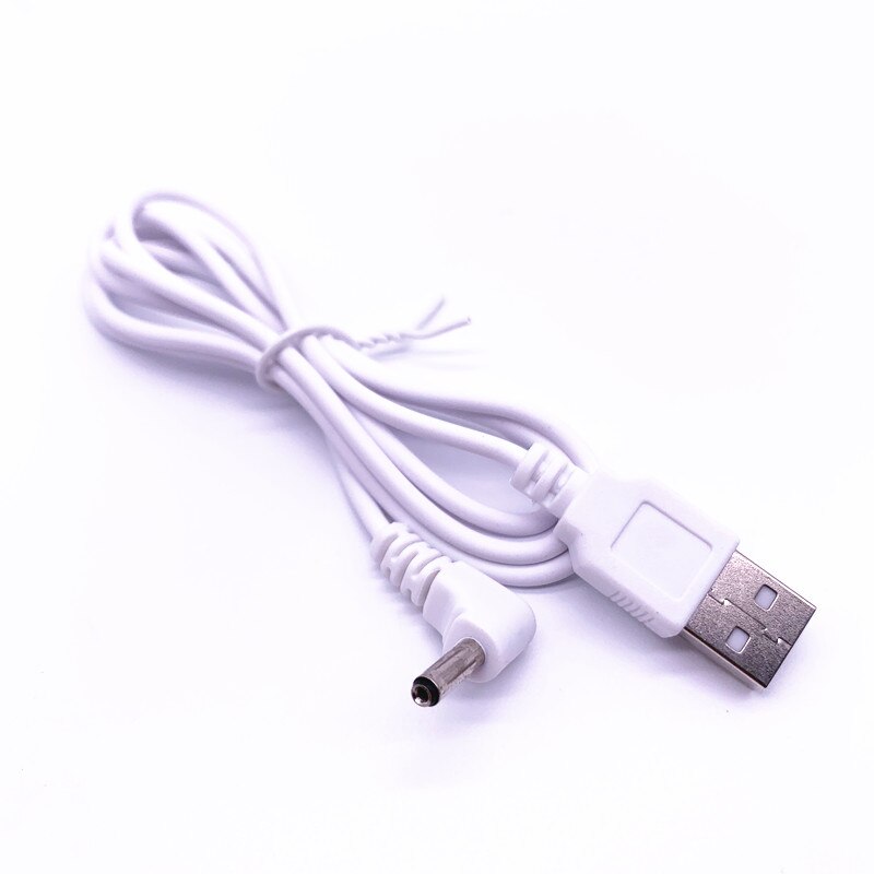 USB 2.0 Man Naar Haaks 90 Graden 3.5mm 1.35mm DC Stekker Barrel 5v Kabel Wit /zwart: white