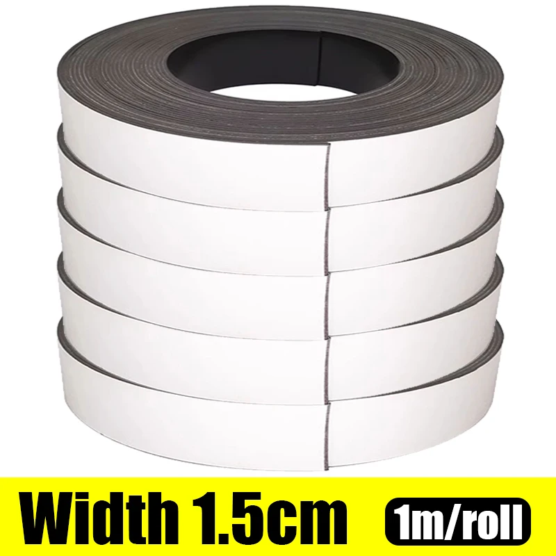 Tiras magnéticas autoadhesivas, cinta magnética fuerte, tira magnética Flexible para nevera, póster de fotos DIY, imanes de goma para oficina: 6M / Oro