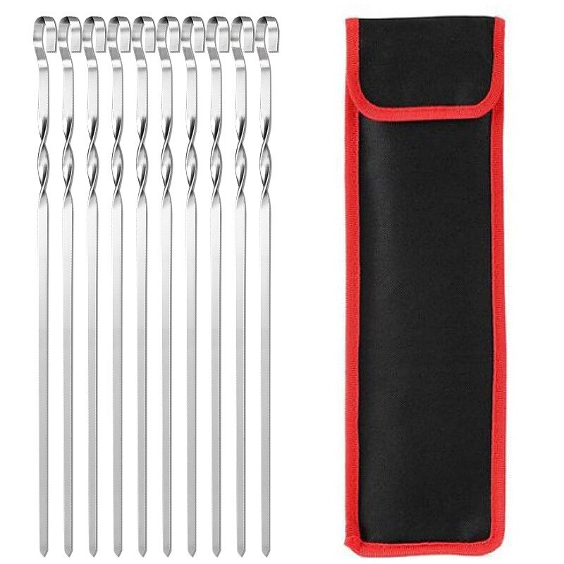 Grill Fleisch Schnur Spieße Brocken Von Fleisch Edelstahl Braten Stock Für BBQ draussen Picknick Grill Spieße Küche Utensilien