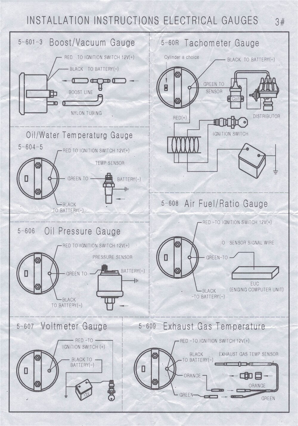 CNSPEED Auto Car Turbo Boost Gauge -1~0~3 BAR 2" 52mm Universal Smoke Len 12V Pointer Turbo Boost Bar Meter Digital White LED