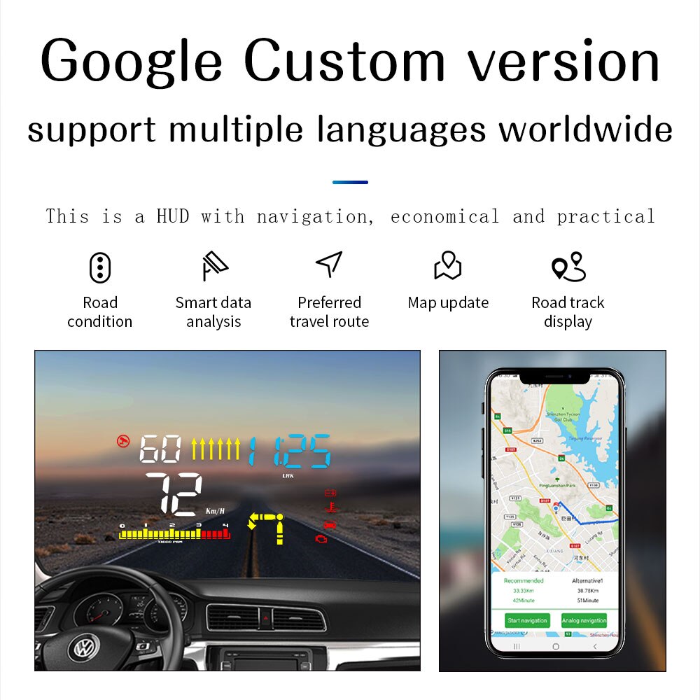 Neueste M15 Head Up Display OBD2 mit GPS Dual Modus Projektor HUD Display Überdrehzahl Warnung Auto Elektronik Display Meter