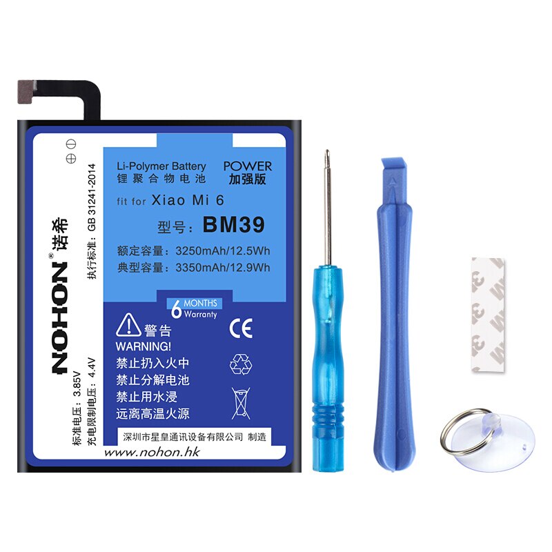 NOHON Bateria Do Telefone Original Para Xiaomi 3 4 5 6 Mi3 BM31 Mi4 BM32 Mi5 BM22 Mi6 BM39 Baterias de Substituição + Ferramentas de Reparo