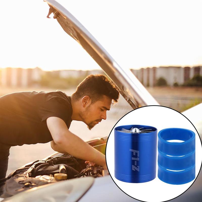 2 Stuks Dubbele Turbine Turbo 'S Lader Fan Auto Supercharger Met 6 Rubber Ring