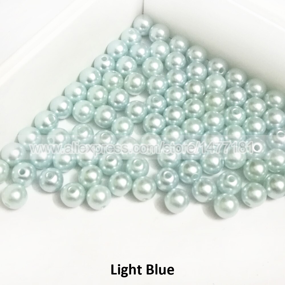 100 stk 8mm hele runde perler med 2mm huller lyserøde blå perler akrylperler cabochon kuppel plastikperler gør-det-selv håndværksudsmykning