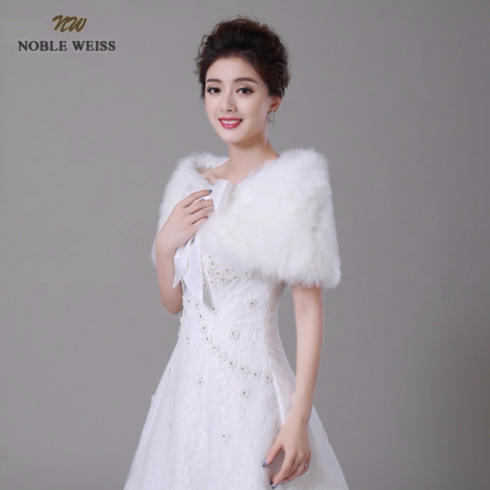 EDLE WEISS in Lagerbier Rabatt hochzeit jacke Braut Kap Winter braut pelz schal Bolero frauen hochzeit Mantel elfenbein farbe 0848