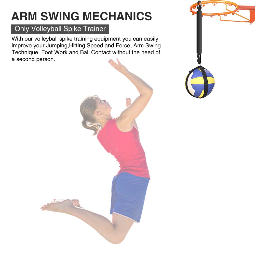 Adjustable Length Hanging Volleyball Spike Trainer Basketball Hoop Training Aid Holder Jumping Reaction Ball Neoprene Easy Use