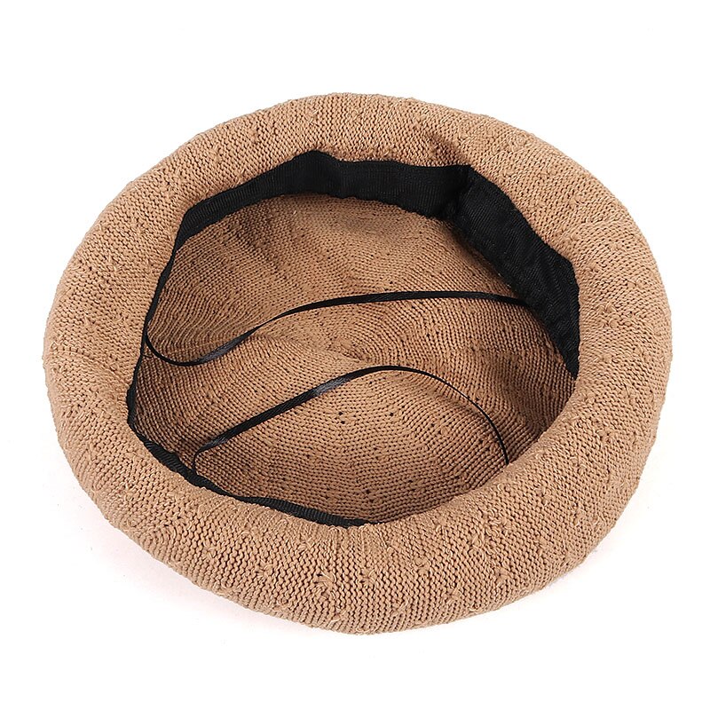 Mode Lente Zomer Vrouwen Knit Baretten Dames Solid Platte Pet Mode Gehaakte Franse Caps Sterren Schilder Hoed