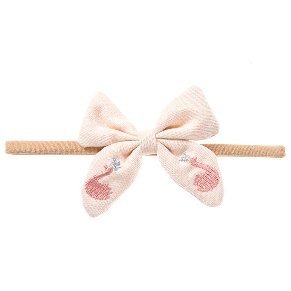 Swan Borduren Baby Haar Bogen Hoofdband Voor Meisjes Zachte Elastische Haarbanden Voor Kinderen Baby Haar Accessoires: 5