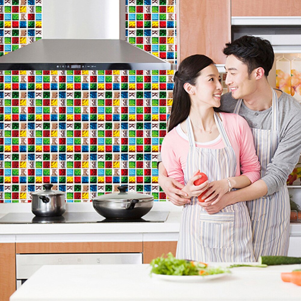 30 pcs Mosaic Self-Adhesive Waterproof DIY Wall Art Home Bedroom Bathroom kitchen Tile Sticker Wall Sticker wallpapers