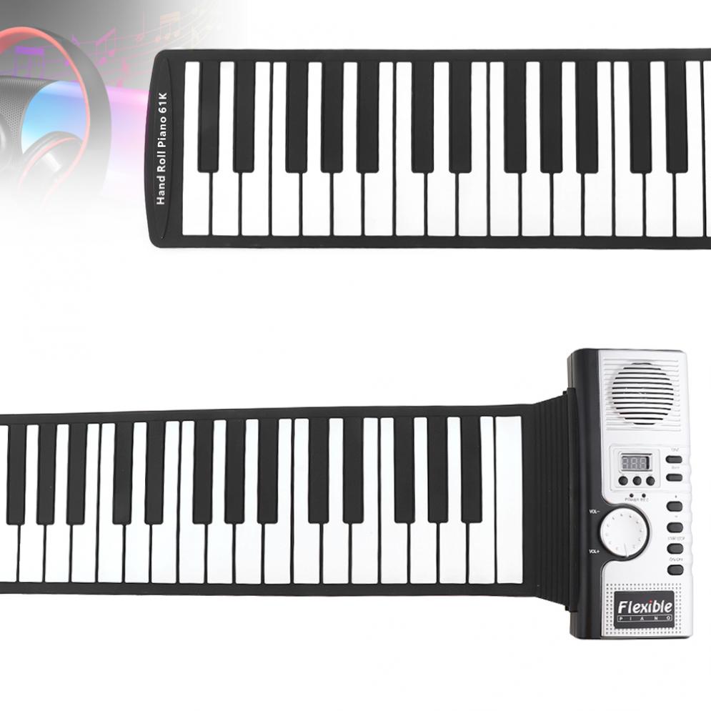 61 Toetsen Elektronische Draagbare Siliconen Flexibele Hand Roll Up Piano Ingebouwde Luidspreker Midi Out Keyboard Orgel Elektronische Orgel